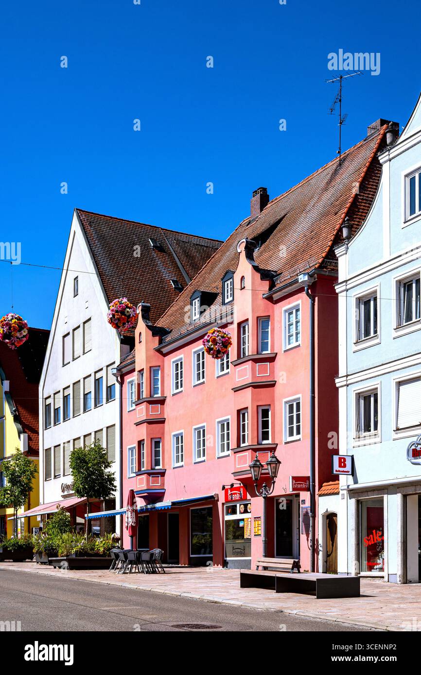Bayern : die bunten Gebäude von Donauwörth Stockfoto