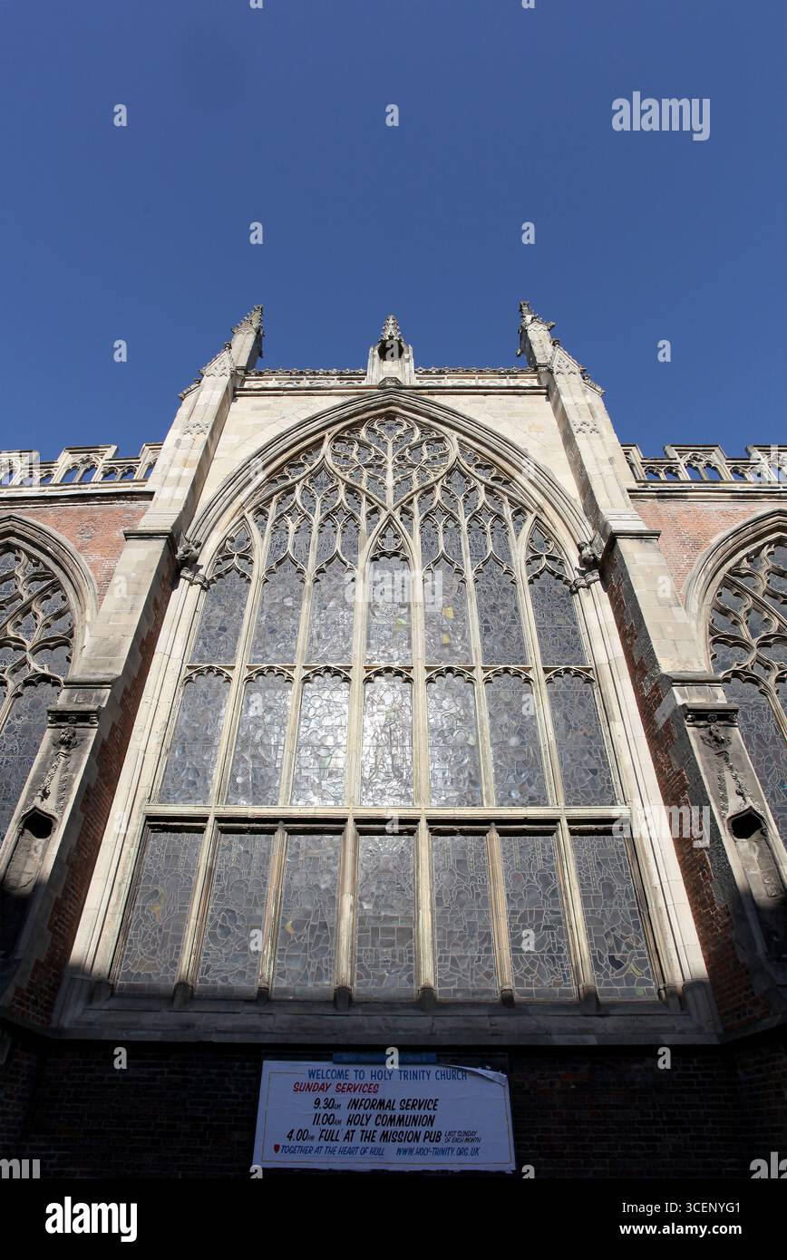 Hull Minster ist eine anglikanische Kirche im Zentrum von Hull. Die Kirche hieß Holy Trinity Church. East Riding of Yorkshire, England Stockfoto