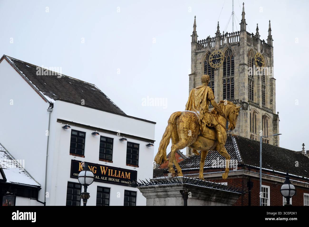 Hull Minster ist eine anglikanische Kirche im Zentrum von Hull. Die Kirche hieß Holy Trinity Church. East Riding of Yorkshire, England Stockfoto