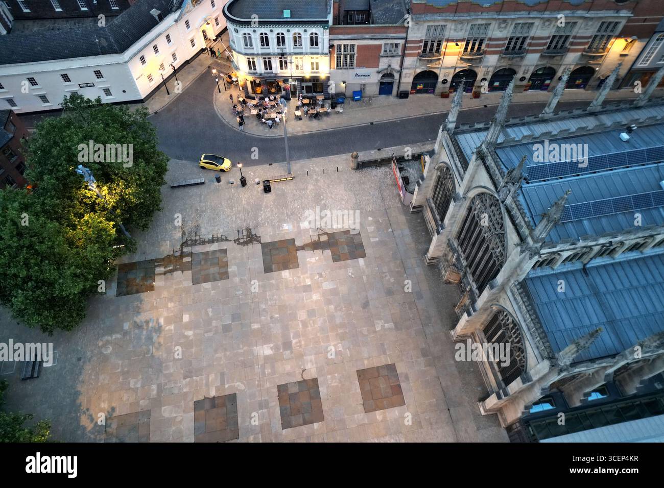 areal Views of Hull Minster ist eine anglikanische Kirche im Zentrum von Hull. Die Kirche hieß Holy Trinity Church. East Riding of Yorkshire, England Stockfoto