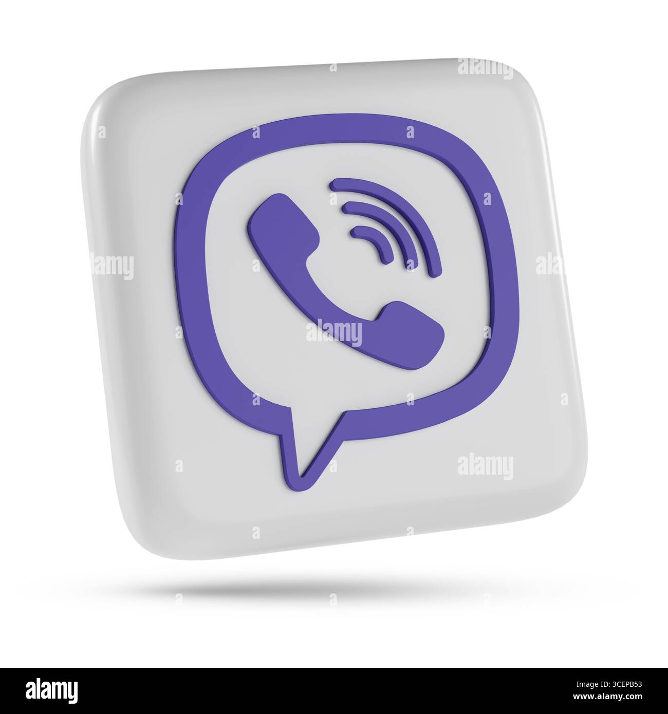 Buenos Aires, Argentinien; 11. August 2025: Viber-Logo isoliert auf weißem Hintergrund. 3D-Abbildung. Stockfoto