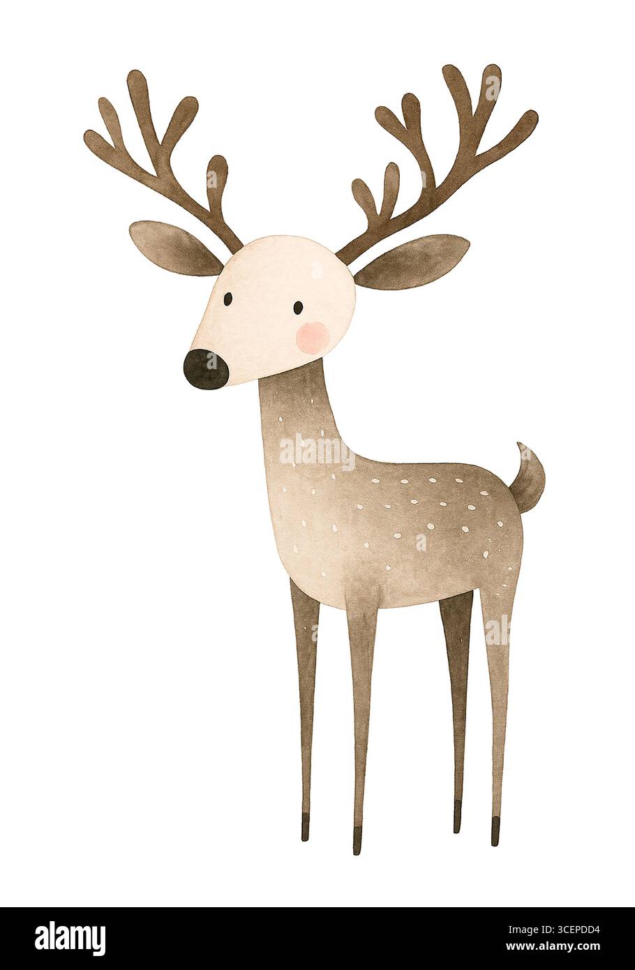 Aquarell Weihnachtsillustration, festliche Feiertage Elemente und Dekorationen Stockfoto