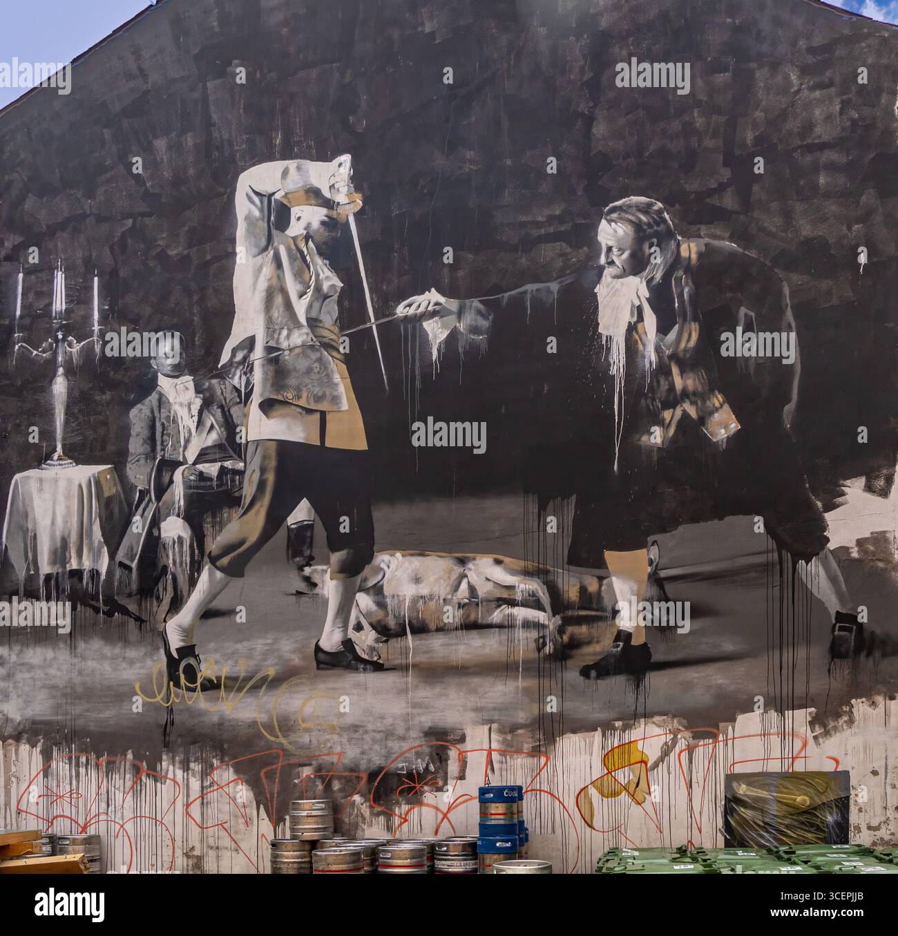 Artikulationsbild an einer Wand in Belfast Stockfoto