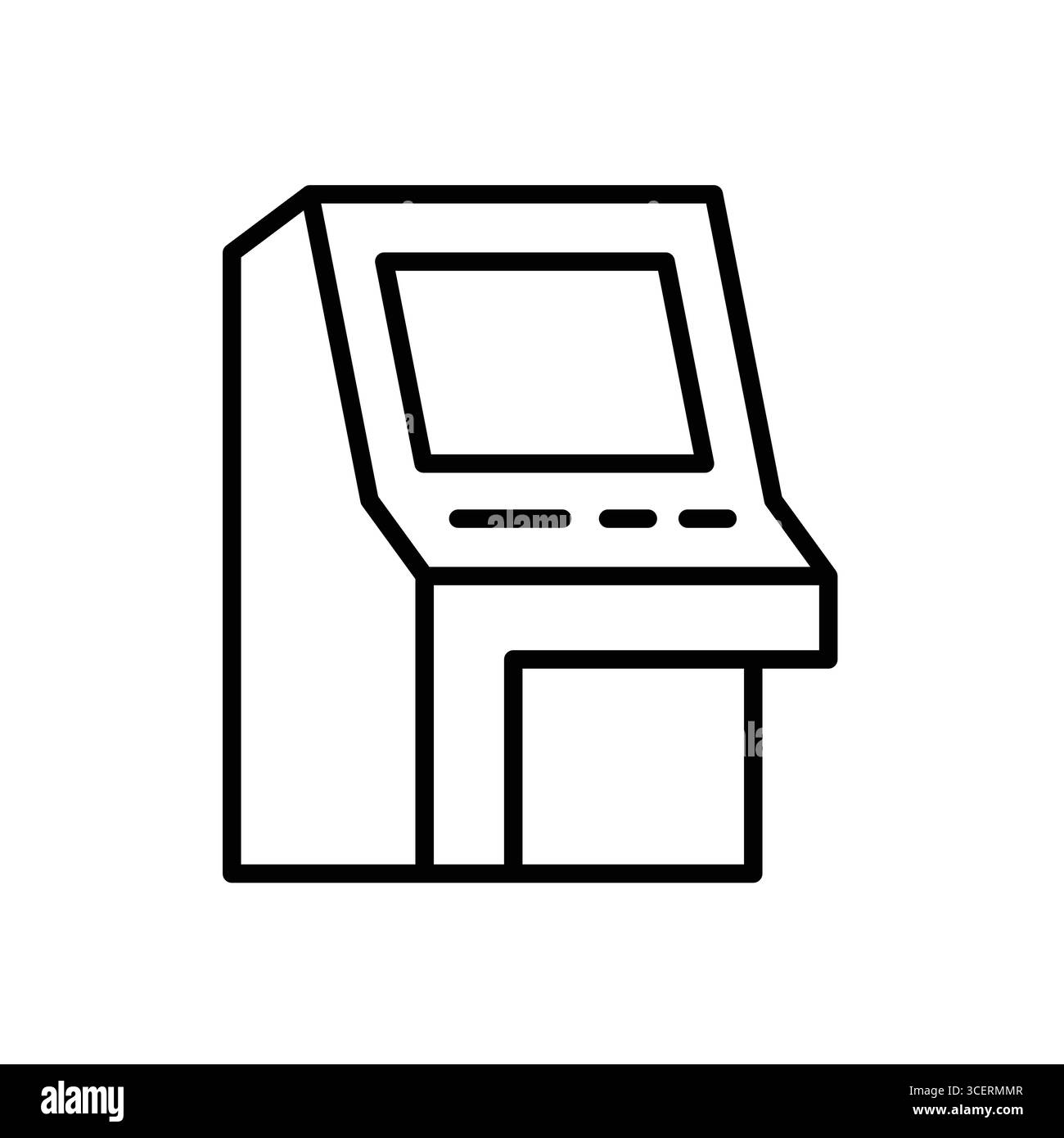 Diese Abbildung zeigt einen einfachen Umriss einer Arcade-Spielmaschine, der die Retro-Spielkultur unterstreicht. Perfekt für Entwürfe im Bereich Unterhaltung Stock Vektor