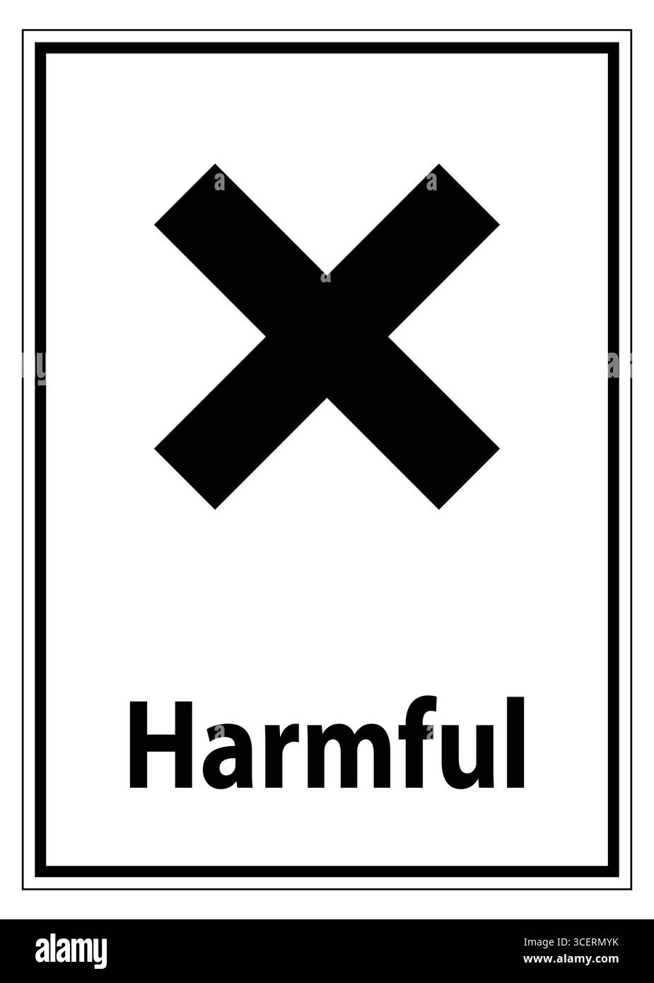 Dieses Bild zeigt ein fettgedrucktes schwarzes Kreuz auf weißem Hintergrund, das deutlich auf schädliche Inhalte oder Gefahren hinweist. Das Design betont die Sicherheit Stock Vektor