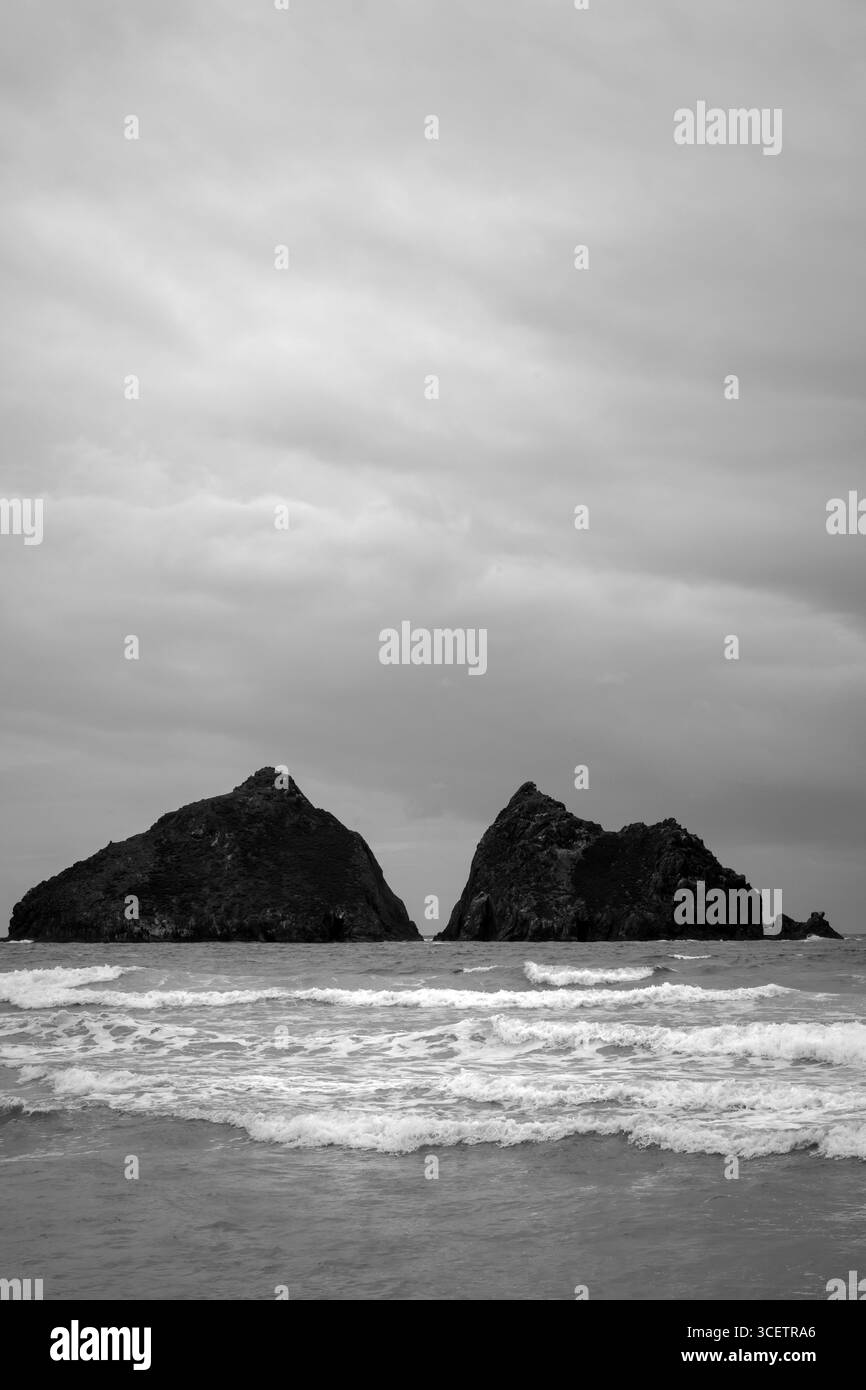 Holywell Bay Island in Cornwall, Großbritannien Stockfoto