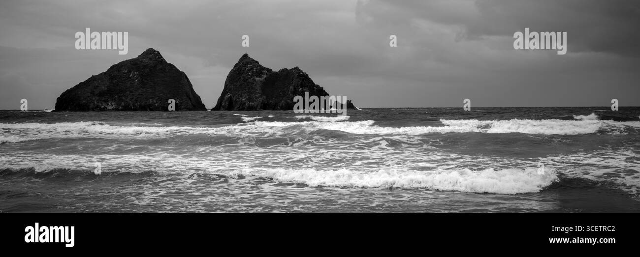 Holywell Bay Island in Cornwall, Großbritannien Stockfoto