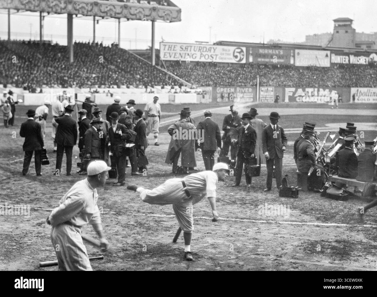 Polo Grounds, Aufwärmen, 1913 Stockfoto