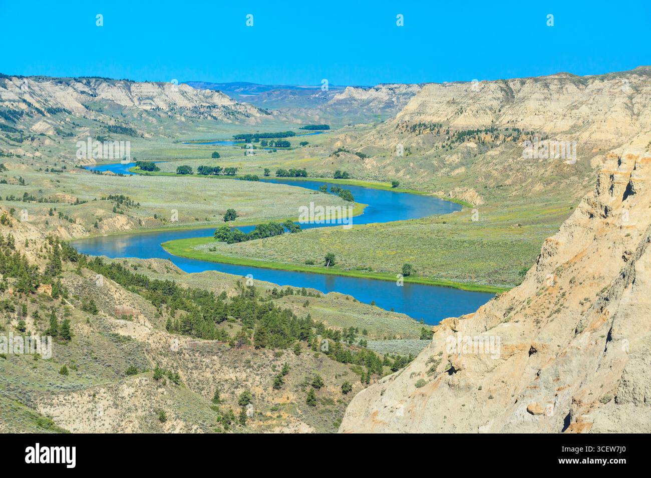 Der missouri River im oberen missouri bricht ein Nationaldenkmal in der Nähe von winifred, montana Stockfoto