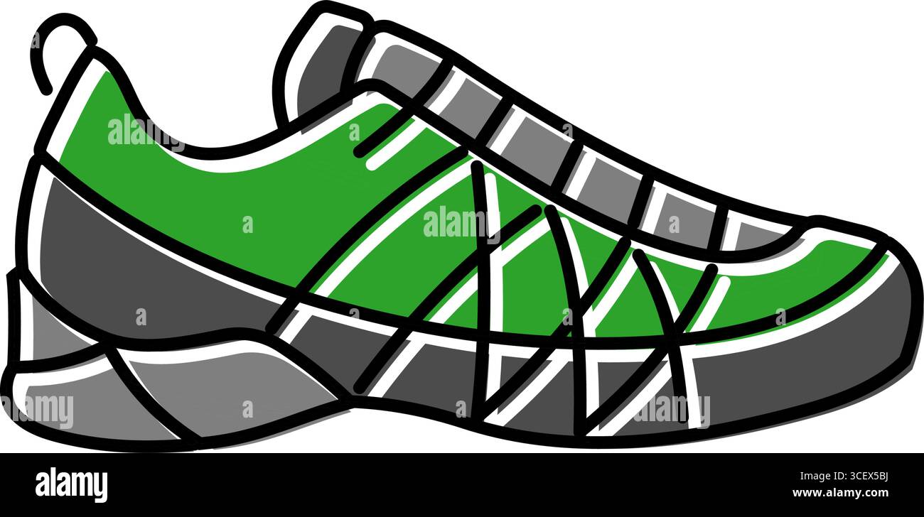 Hybrid Wanderschuhe Schuhe Tourismus Farbe Icon Vektor Illustration Stock Vektor