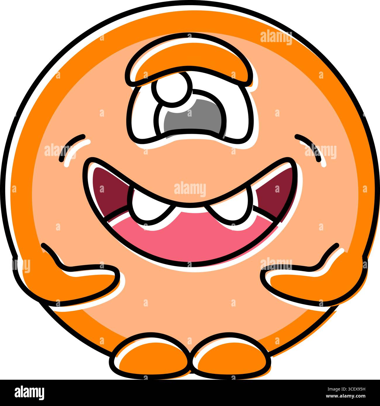 Runde geformte Monster niedliche Farbe Icon Vektor Illustration Stock Vektor