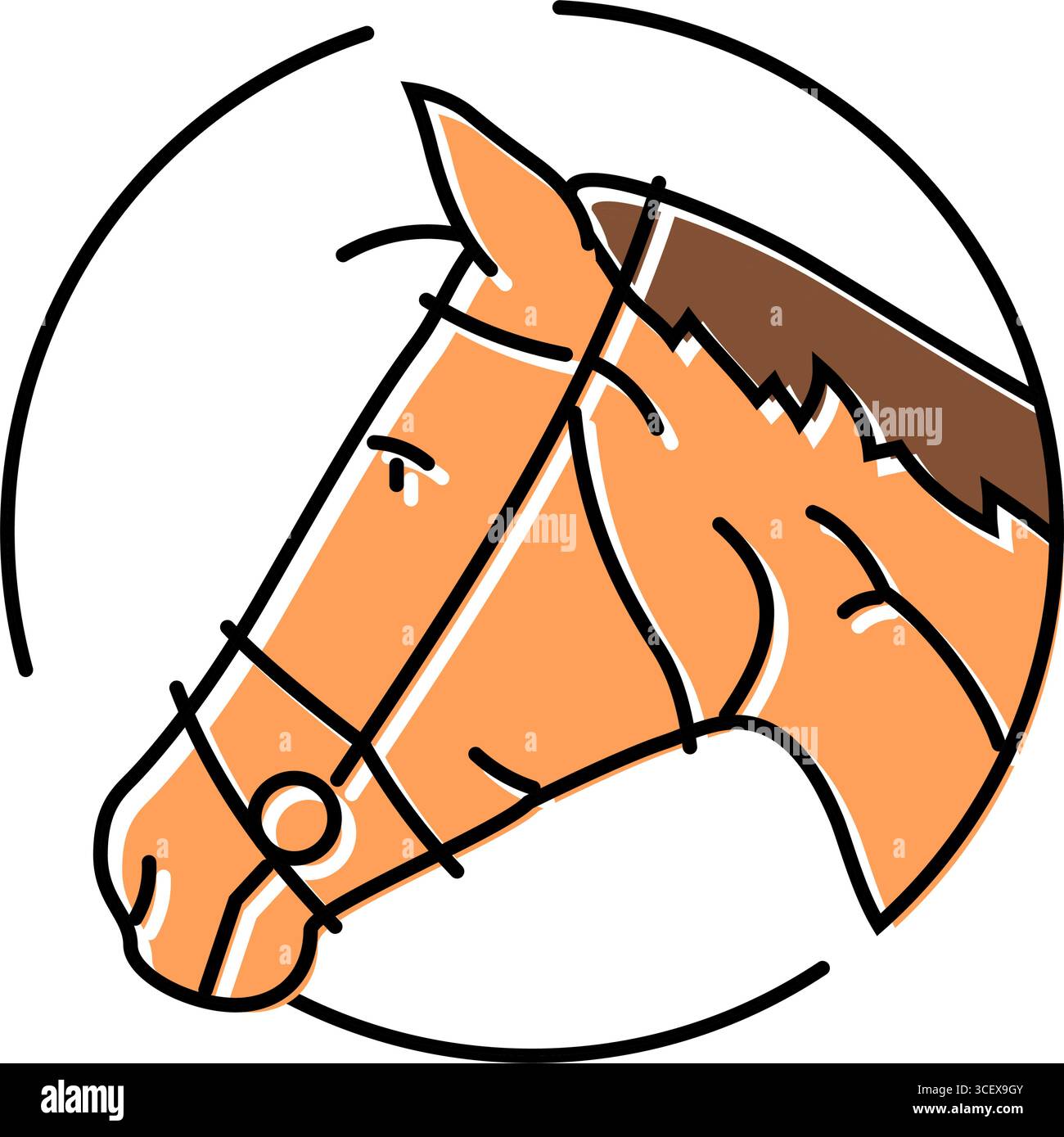 Zaumzeug Pferd Zucht Farbe Symbol Vektor Illustration Stock Vektor Zaumzeug Pferd Zucht Farbe Symbol Vektor Illustration Stock Vektor