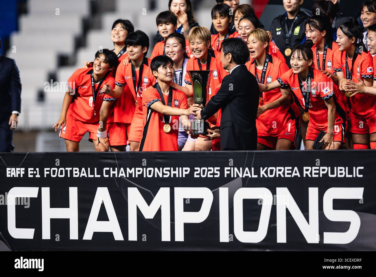 SUWON, Südkorea - 16. JULI: Während der EAFF E-1 Fußball-Meisterschaft - Südkorea gegen Chinesisch Taipeh im Suwon World Cup Stadium am 16. Juli 2025 Stockfoto