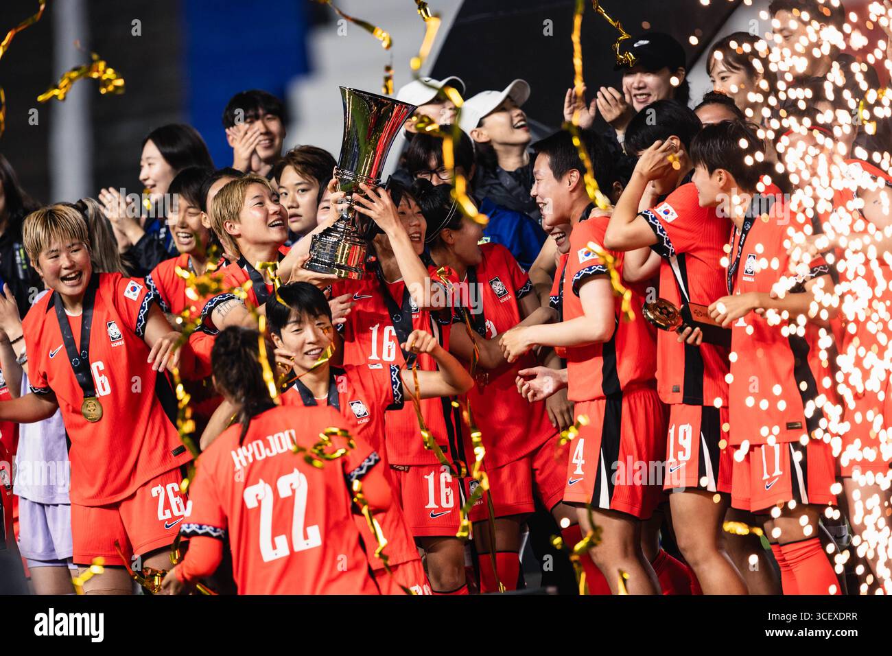 SUWON, Südkorea - 16. JULI: Während der EAFF E-1 Fußball-Meisterschaft - Südkorea gegen Chinesisch Taipeh im Suwon World Cup Stadium am 16. Juli 2025 Stockfoto