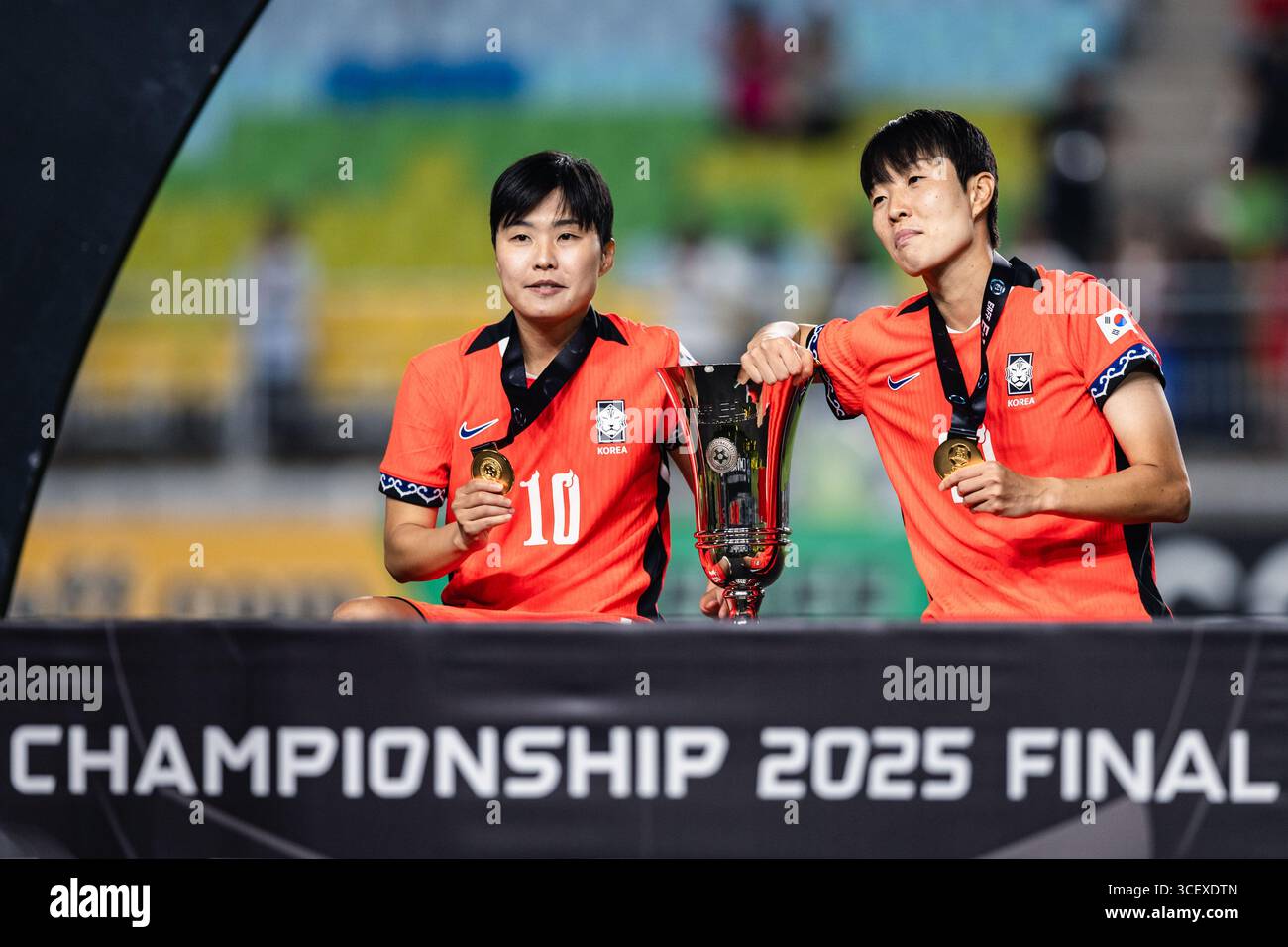 SUWON, Südkorea - 16. JULI: Während der EAFF E-1 Fußball-Meisterschaft - Südkorea gegen Chinesisch Taipeh im Suwon World Cup Stadium am 16. Juli 2025 Stockfoto