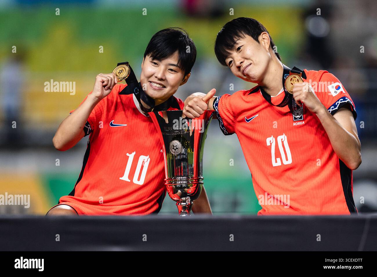 SUWON, Südkorea - 16. JULI: Während der EAFF E-1 Fußball-Meisterschaft - Südkorea gegen Chinesisch Taipeh im Suwon World Cup Stadium am 16. Juli 2025 Stockfoto