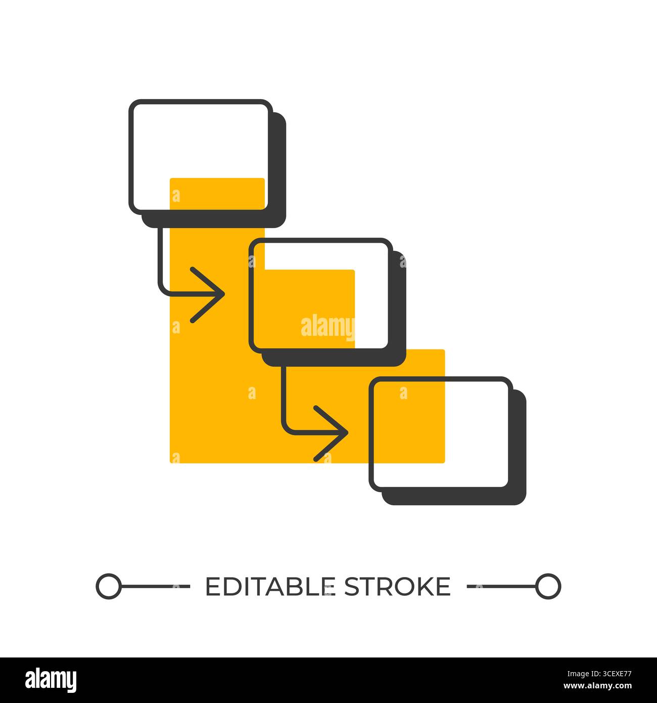 Symbol für Offset-Schattenlinie für Geschäftsstrategie Stock Vektor