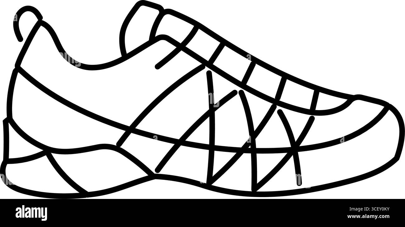 Hybrid Wanderschuhe Schuhe Tourismuslinie Icon Vektor Illustration Stock Vektor