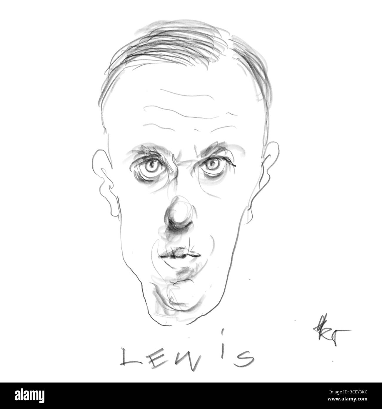 Bleistiftporträt von Sinclair Lewis Stockfoto