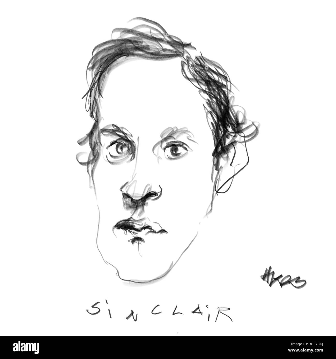 Bleistiftporträt von Sinclair Lewis Stockfoto