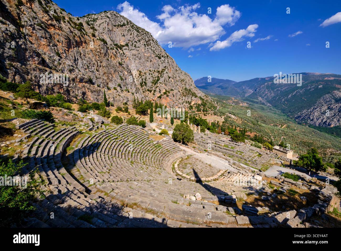 Griechenland, Phocis, Delphi, UNESCO-Weltkulturerbe, Heiligtum von Apollo, Theater Stockfoto