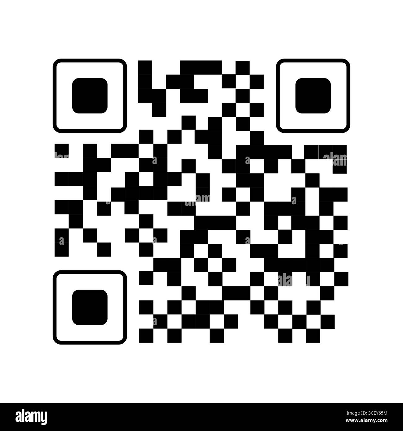 Schwarzweiß-qr-Code für kontaktloses mobiles Scannen Stock Vektor