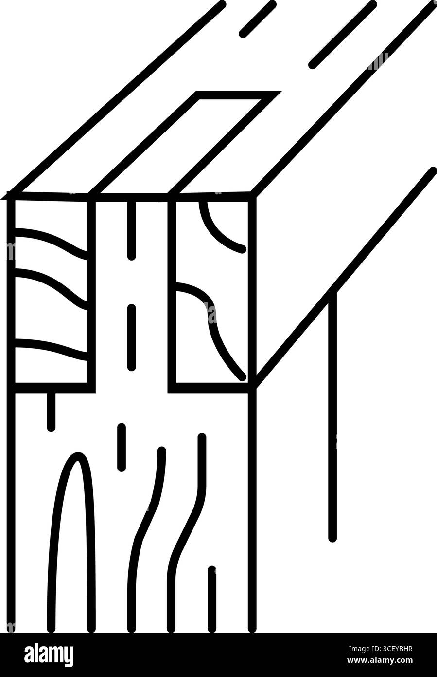 Verbinden von Holzrahmen Haus Linie Symbol Vektor Illustration Stock Vektor