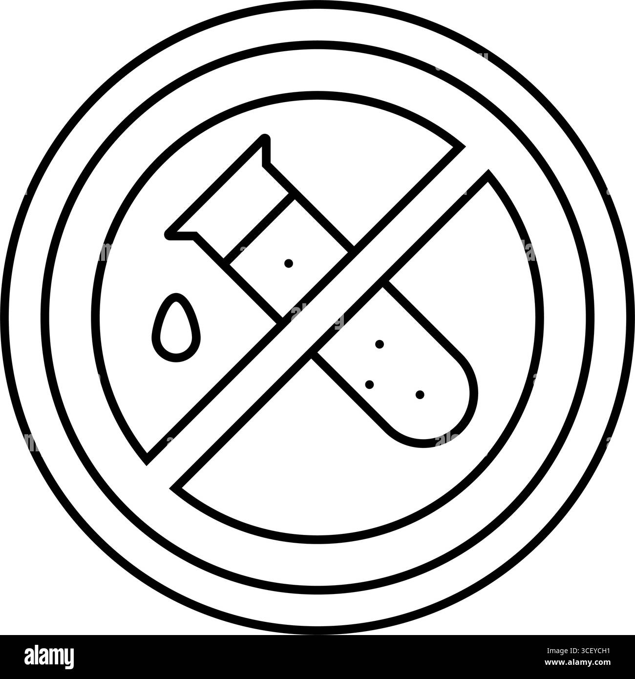 Illustration des Symbols der freien chemischen Linie Stock Vektor