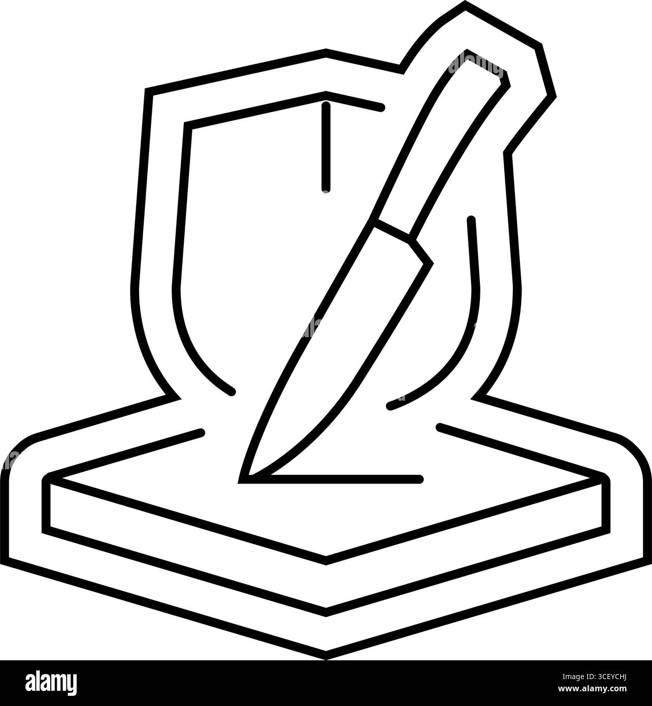 Anti-Scratch-Beschichtung Linie Symbol Vektor-Illustration Stock Vektor