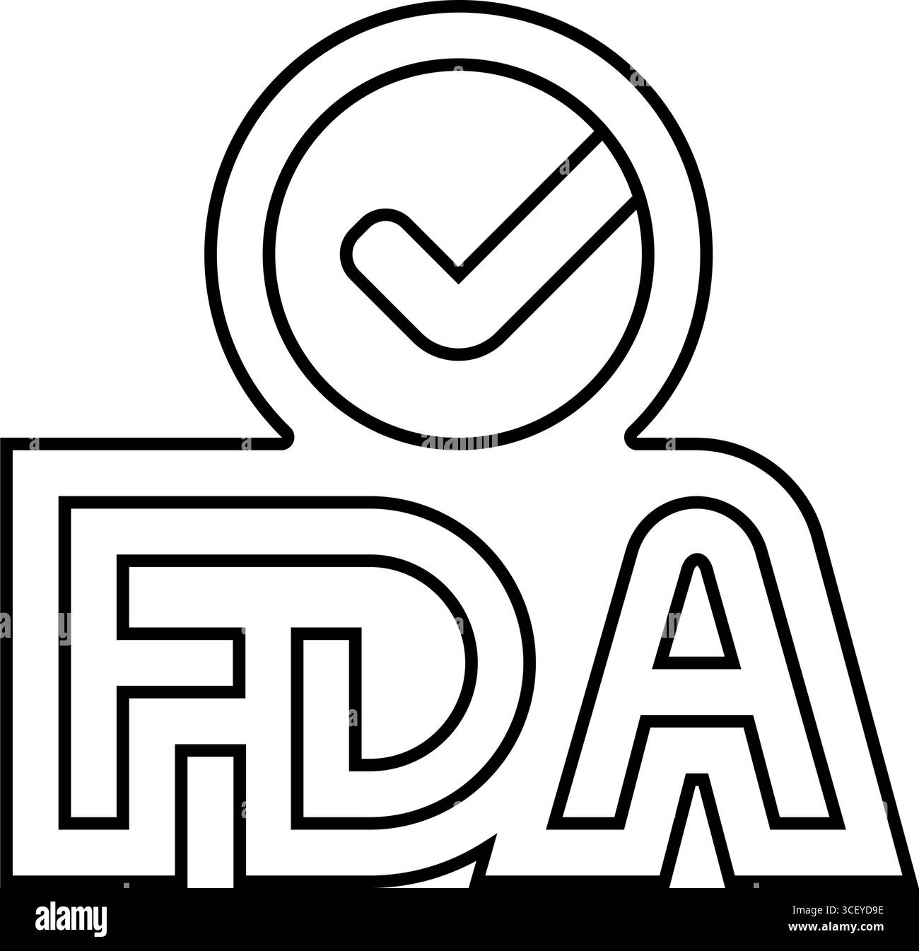 von der fda genehmigte Linie Symbol Vektor-Illustration Stock Vektor