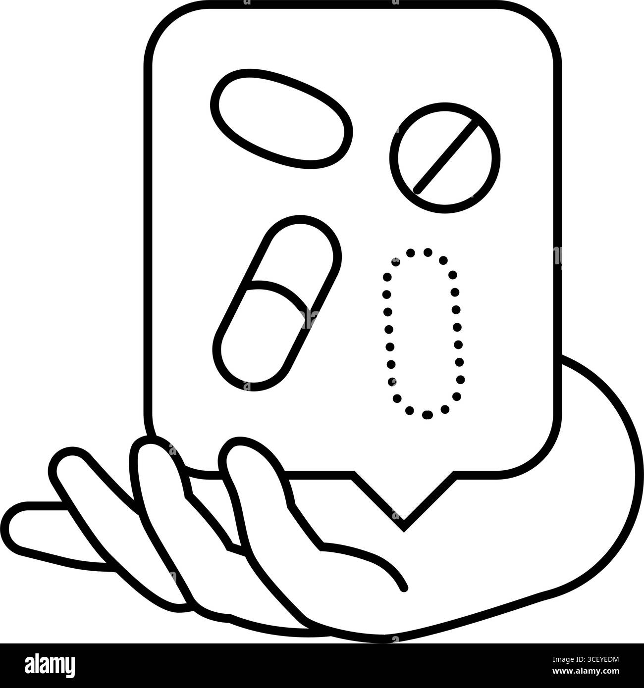 Zugriff auf die Linie Essential medicines Symbol Vektor Illustration Stock Vektor