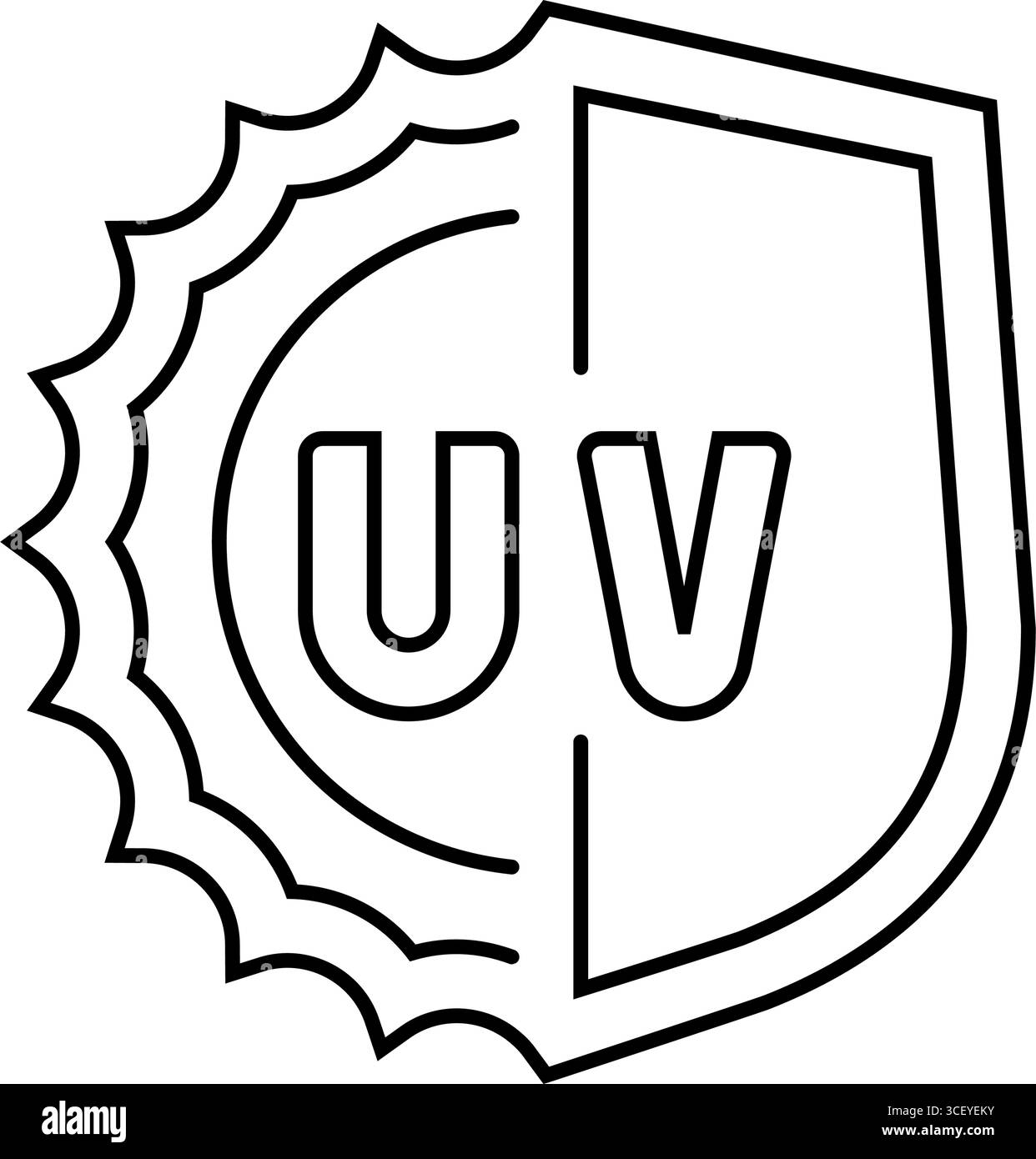 uv-Schutz Linie Symbol Vektor Illustration Stock Vektor