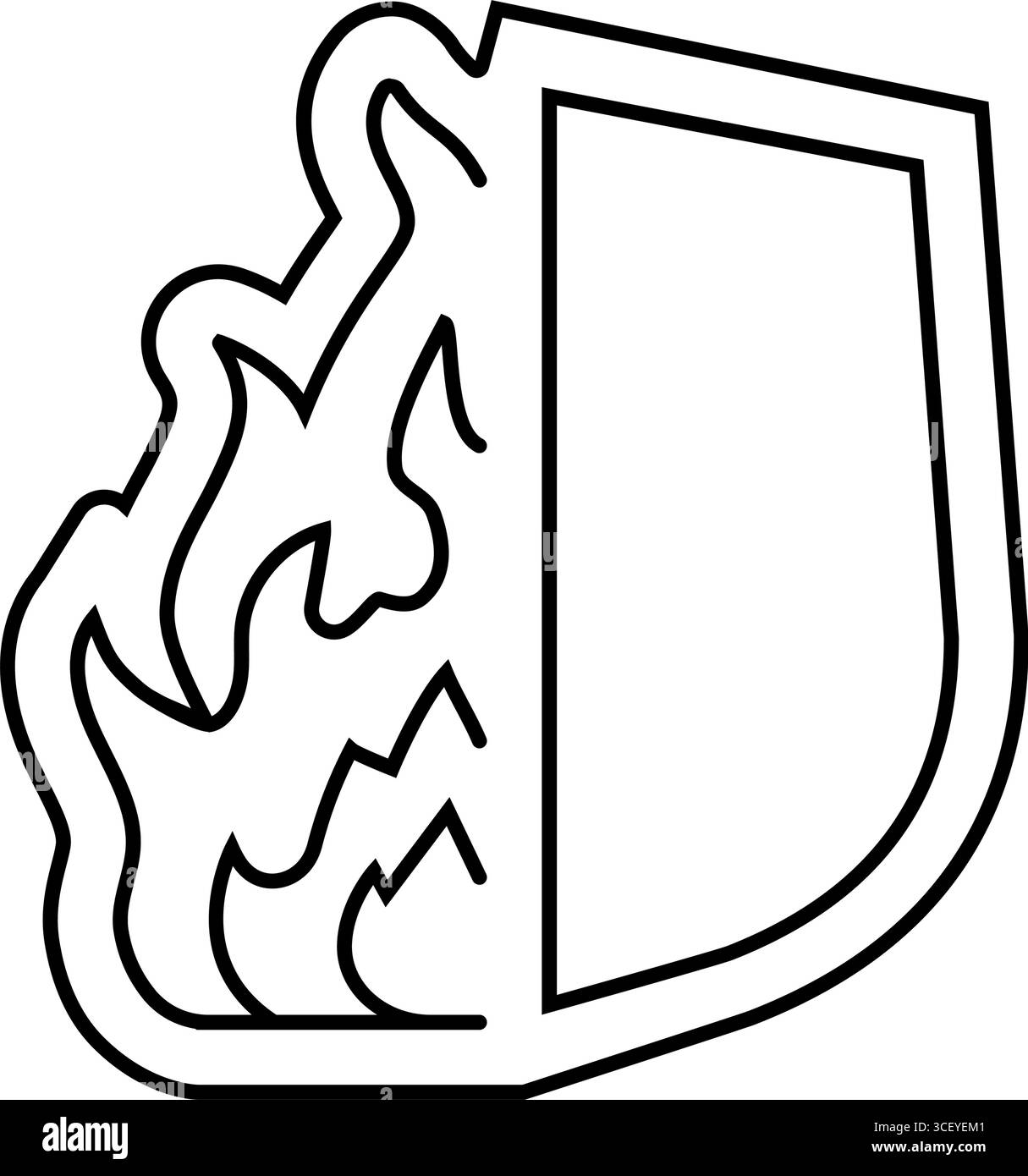 Flammhemmende Linie Symbol Vektor-Illustration Stock Vektor