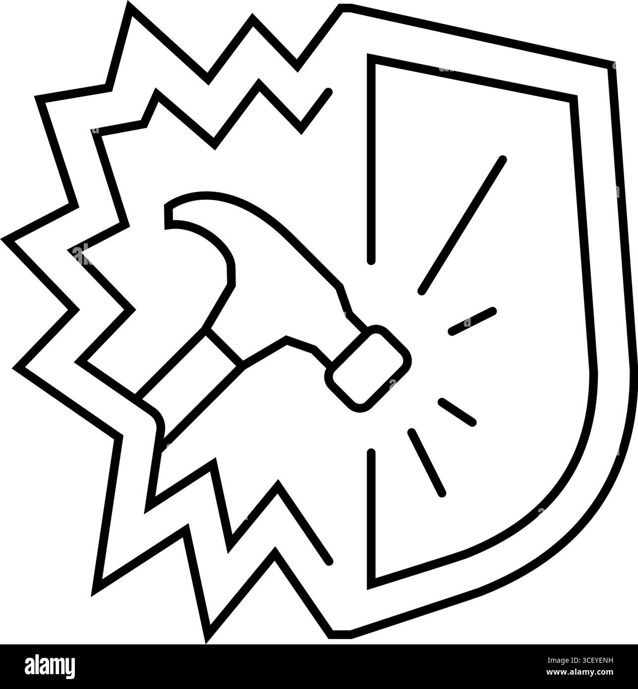 Stoßfeste Linie Symbol Vektor-Illustration Stock Vektor