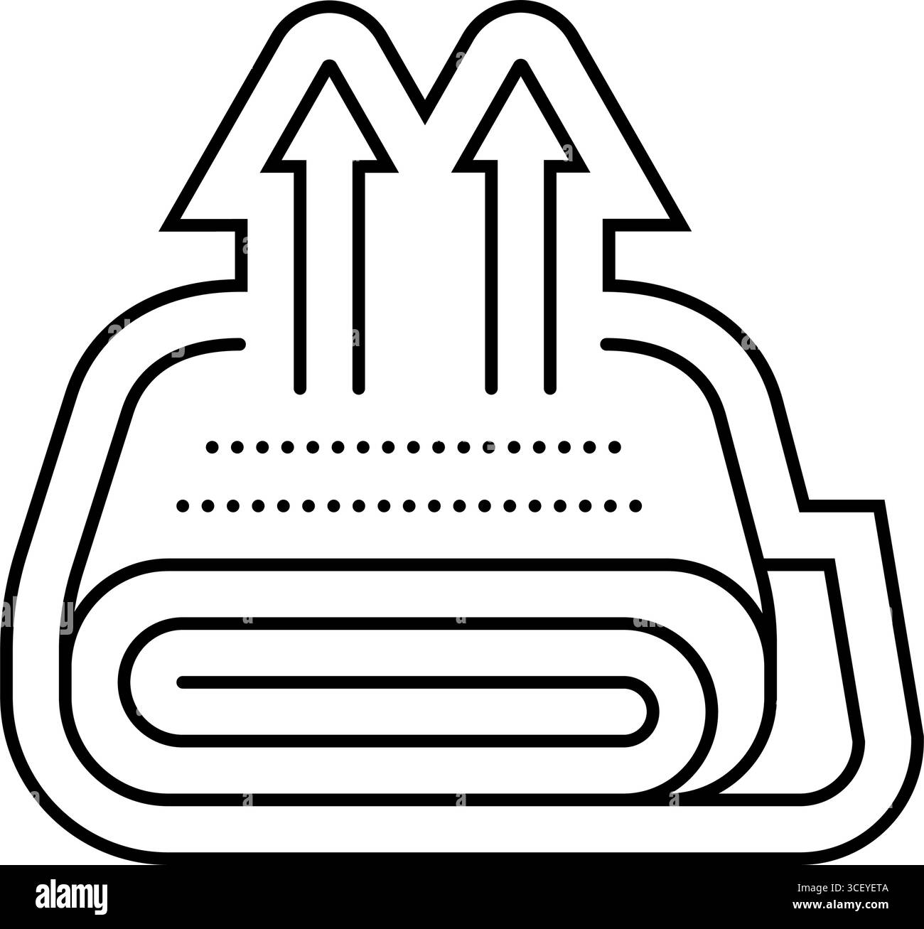 Atmungsaktive Stoff Linie Symbol Vektor Illustration Stock Vektor