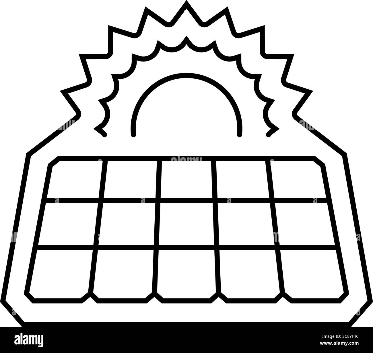Solarbetriebene Linie Symbol-Vektor-Illustration Stock Vektor
