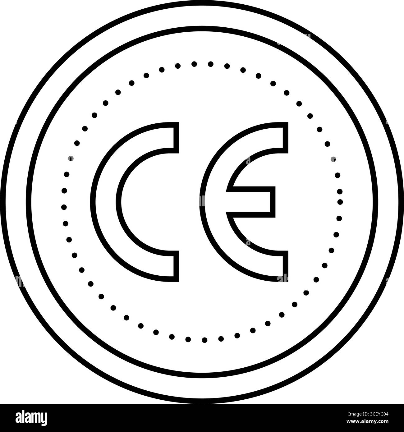 ce-zertifizierte Linie Symbol Vektor-Illustration Stock Vektor