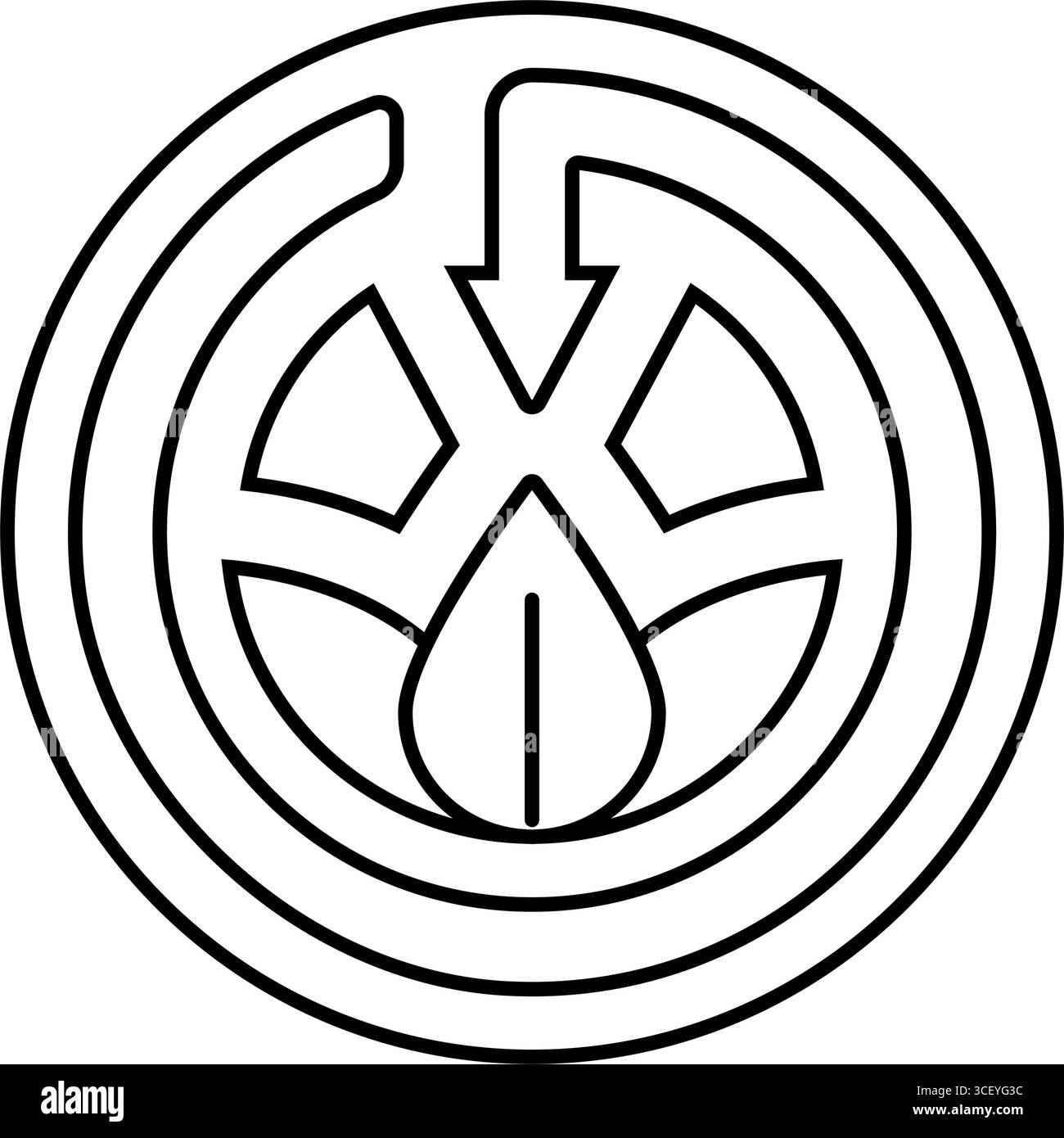 Vektorillustration für zertifizierte organische Linien Stock Vektor