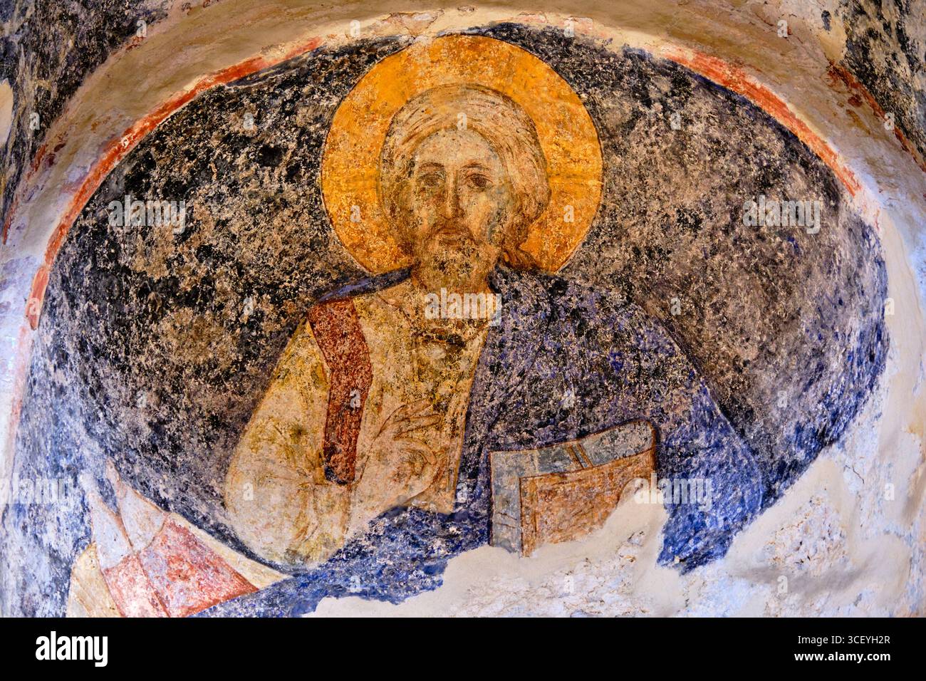 Griechenland, Peloponnes, archäologische Stätte von Mystra, UNESCO-Weltkulturerbe, Kirche der Heiligen Sophia (Agia Sofia) Stockfoto