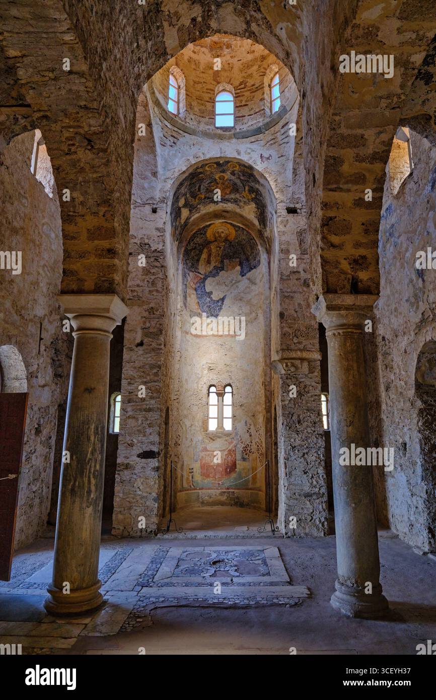 Griechenland, Peloponnes, archäologische Stätte von Mystra, UNESCO-Weltkulturerbe, Kirche der Heiligen Sophia (Agia Sofia) Stockfoto