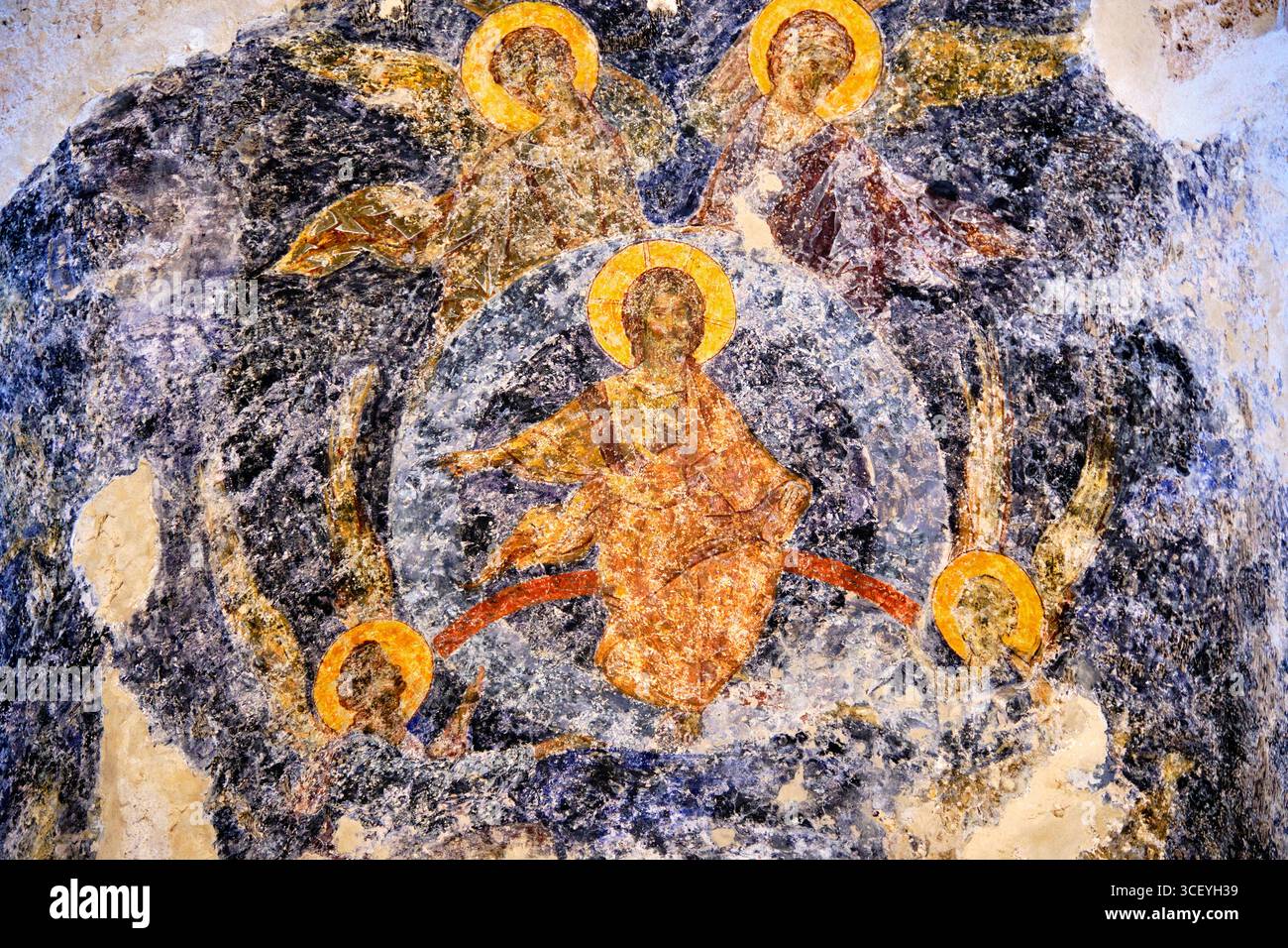 Griechenland, Peloponnes, archäologische Stätte von Mystra, UNESCO-Weltkulturerbe, Kirche der Heiligen Sophia (Agia Sofia) Stockfoto
