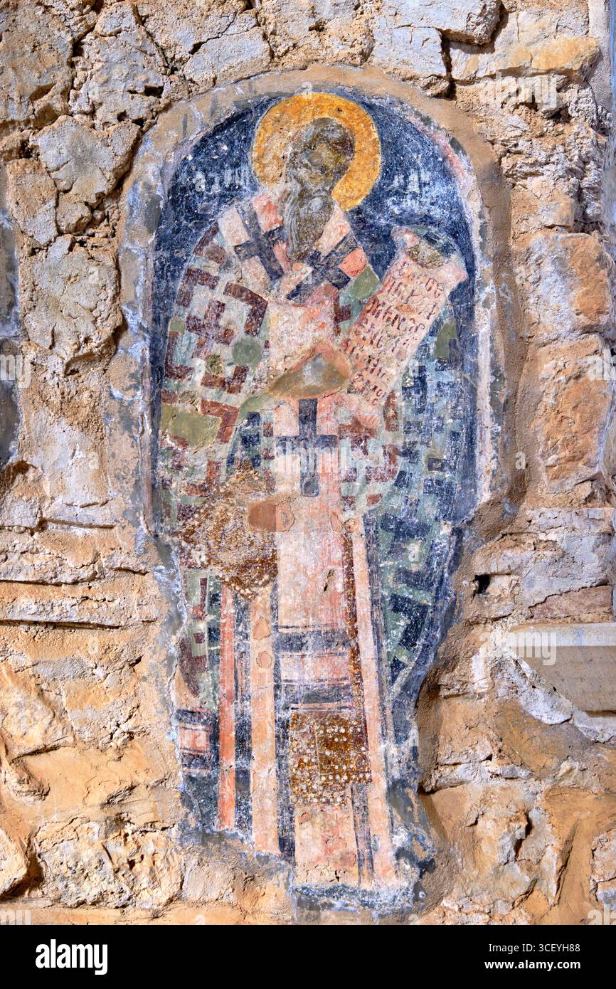Griechenland, Peloponnes, archäologische Stätte von Mystra, UNESCO-Weltkulturerbe, Kirche von Odigitria (Afendiko) Stockfoto