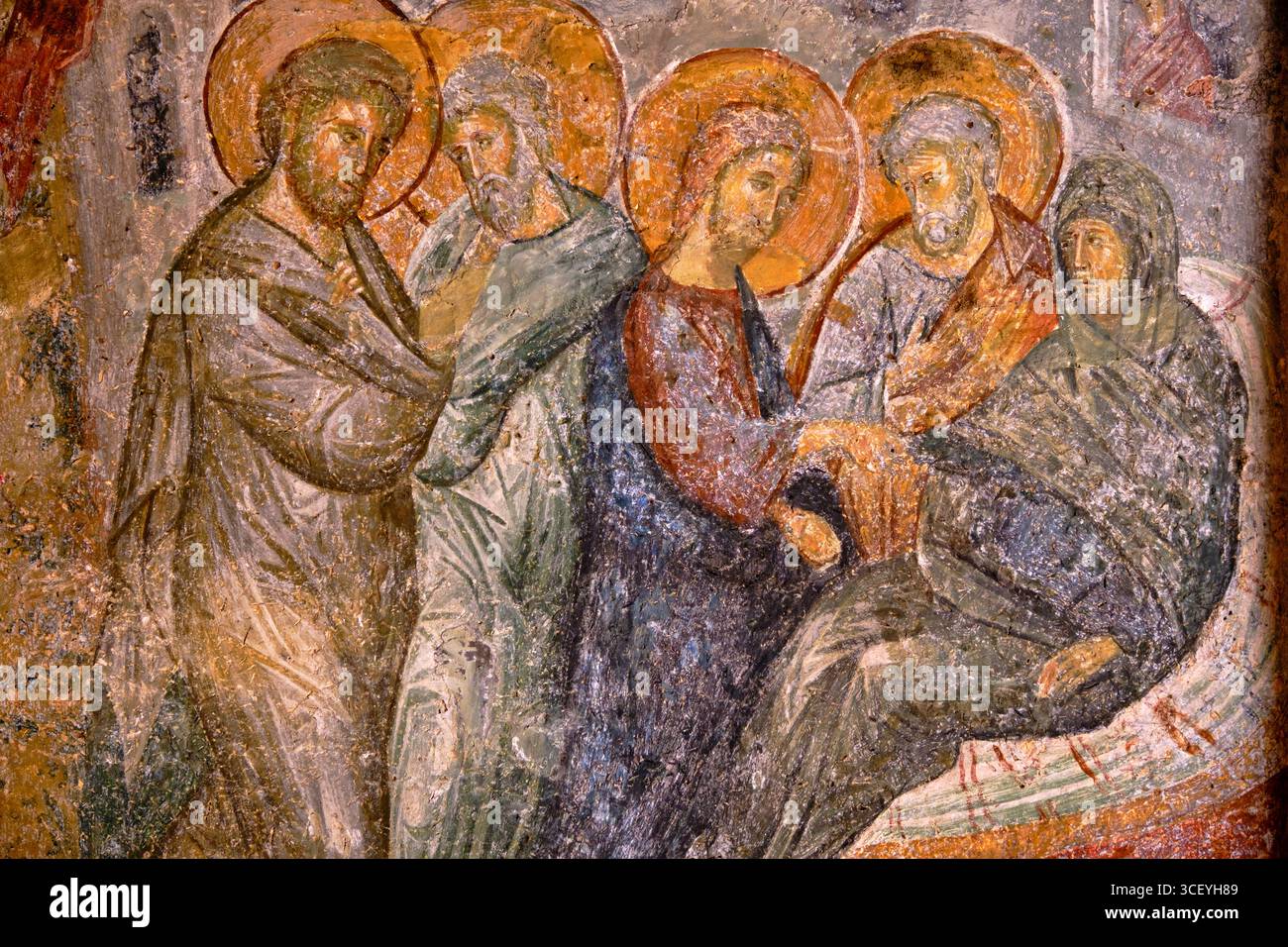 Griechenland, Peloponnes, archäologische Stätte von Mystra, UNESCO-Weltkulturerbe, Kirche von Odigitria (Afendiko) Stockfoto