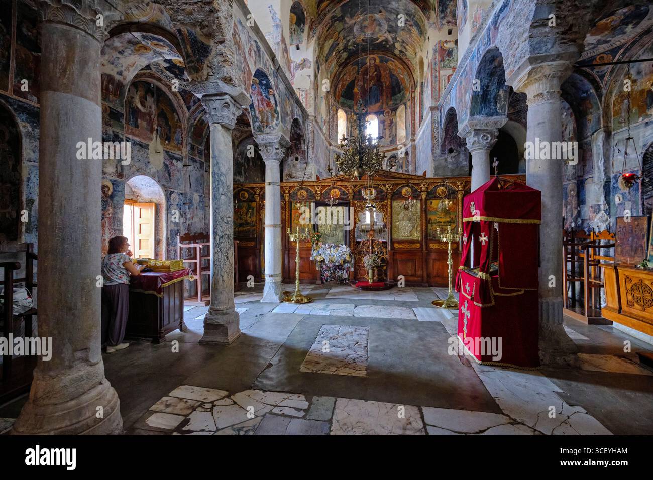 Griechenland, Peloponnes, archäologische Stätte von Mystra, UNESCO-Weltkulturerbe, Pandanassa-Kloster (Pantanassas) Stockfoto