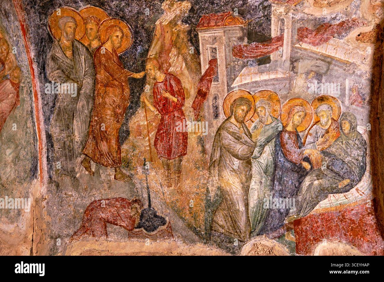 Griechenland, Peloponnes, archäologische Stätte von Mystra, UNESCO-Weltkulturerbe, Kirche von Odigitria (Afendiko) Stockfoto