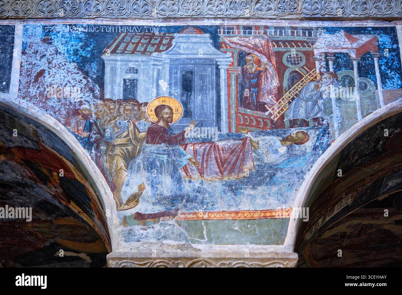 Griechenland, Peloponnes, archäologische Stätte von Mystra, UNESCO-Weltkulturerbe, Pandanassa-Kloster (Pantanassas) Stockfoto
