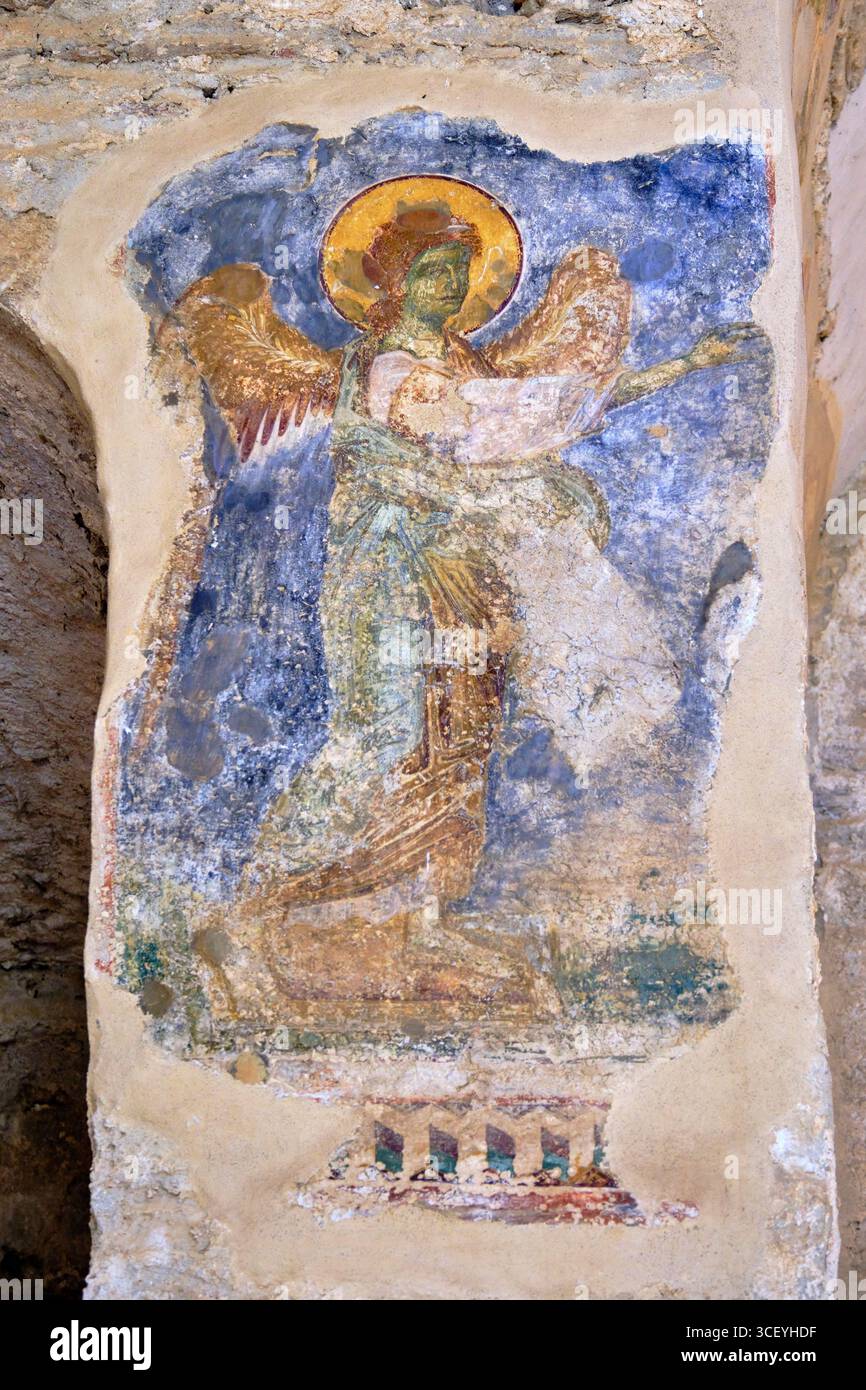 Griechenland, Peloponnes, archäologische Stätte von Mystra, UNESCO-Weltkulturerbe, Kirche St. Theodore (Agii Theodori) Stockfoto