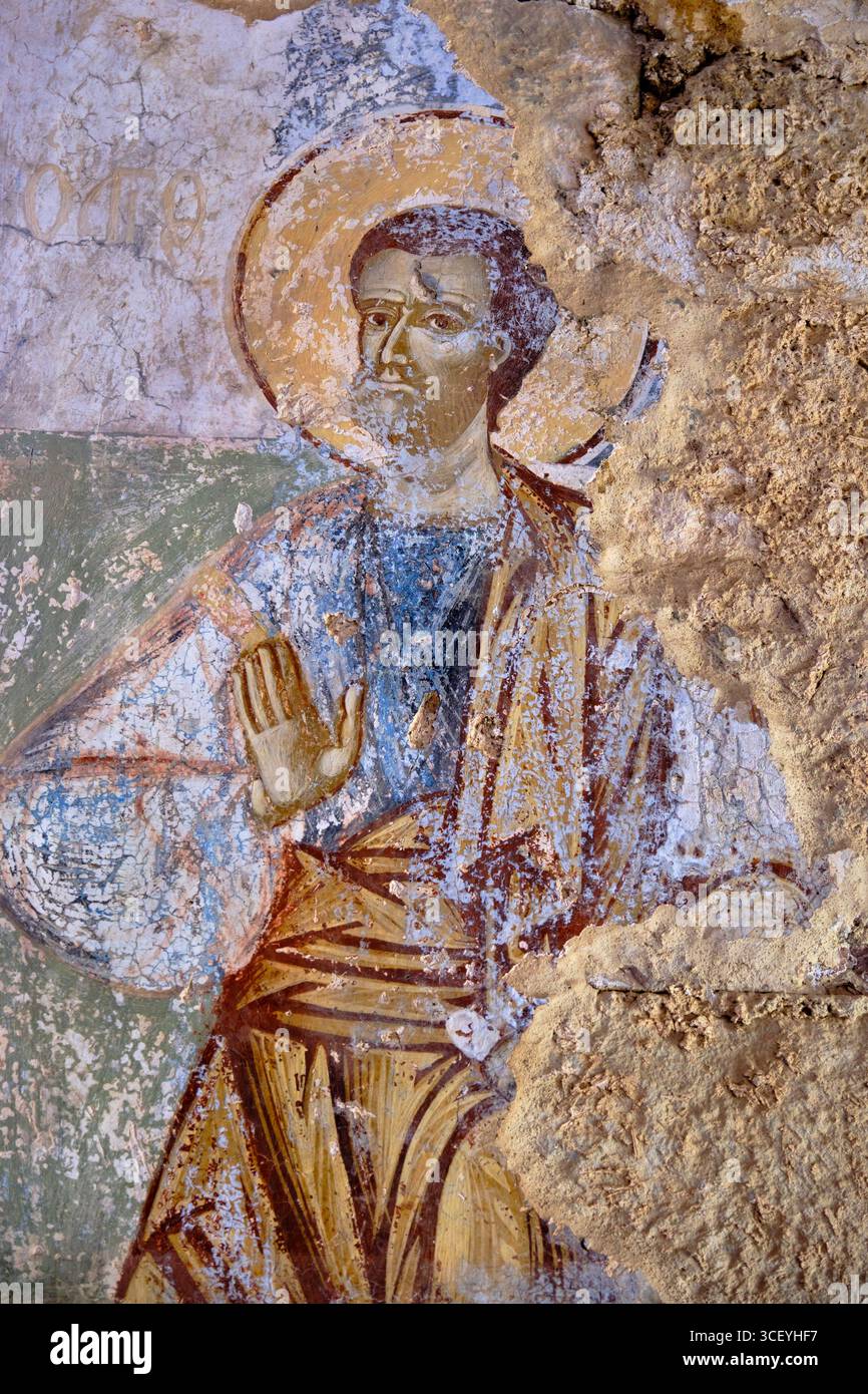 Griechenland, Peloponnes, archäologische Stätte von Mystra, UNESCO-Weltkulturerbe, Kirche St. Nikolaus Stockfoto