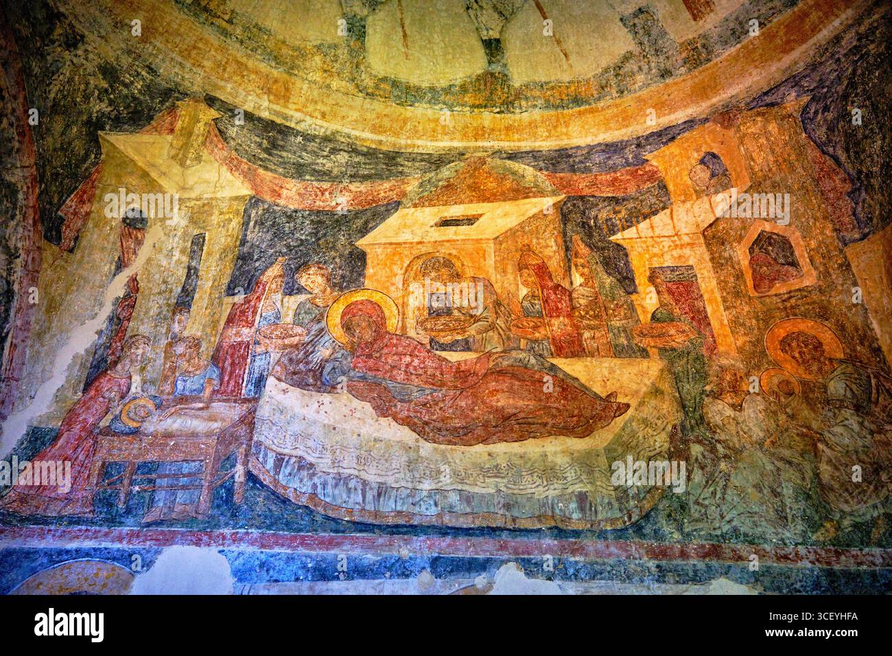 Griechenland, Peloponnes, archäologische Stätte von Mystra, UNESCO-Weltkulturerbe, Kirche der Heiligen Sophia (Agia Sofia) Stockfoto