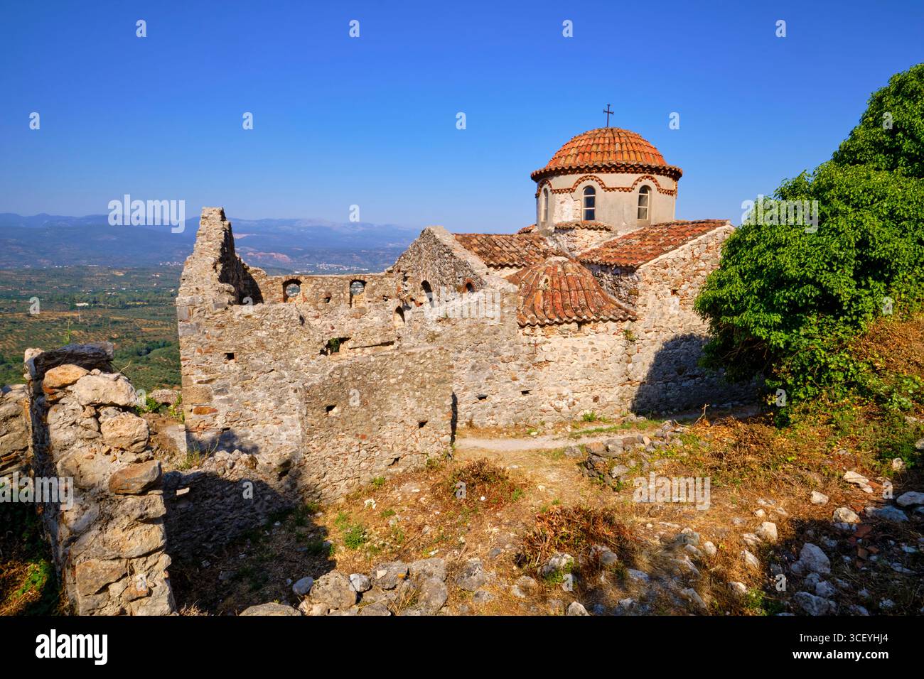 Griechenland, Peloponnes, archäologische Stätte von Mystra, UNESCO-Weltkulturerbe, Kirche St. Nikolaus Stockfoto